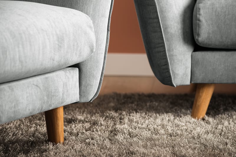 Trend Lyx 3-sits Högervänd L-formad Divansoffa i Tyg - Grå - Möbler - Soffa - Divansoffor & schäslongsoffa
