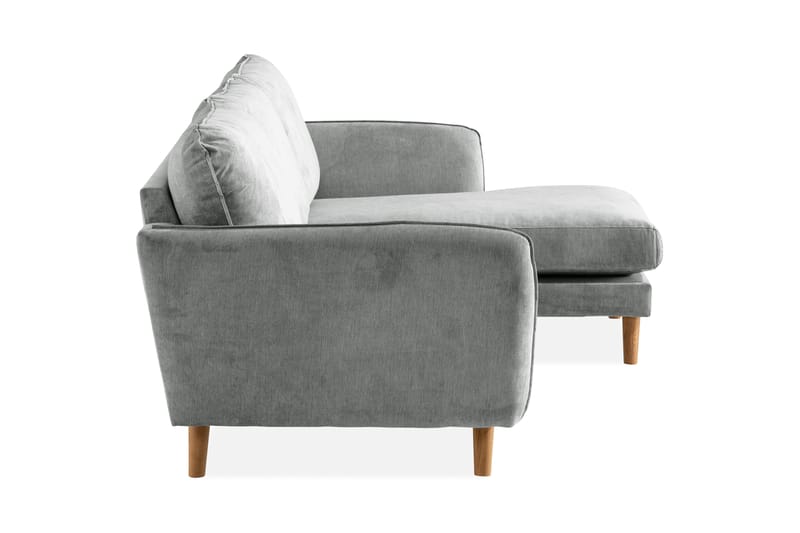 Trend Lyx 3-sits Högervänd L-formad Divansoffa i Tyg - Grå - Möbler - Soffa - Divansoffor & schäslongsoffa