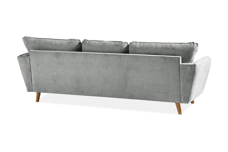 Trend Lyx 3-sits Högervänd L-formad Divansoffa i Tyg - Grå - Möbler - Soffa - Divansoffor & schäslongsoffa