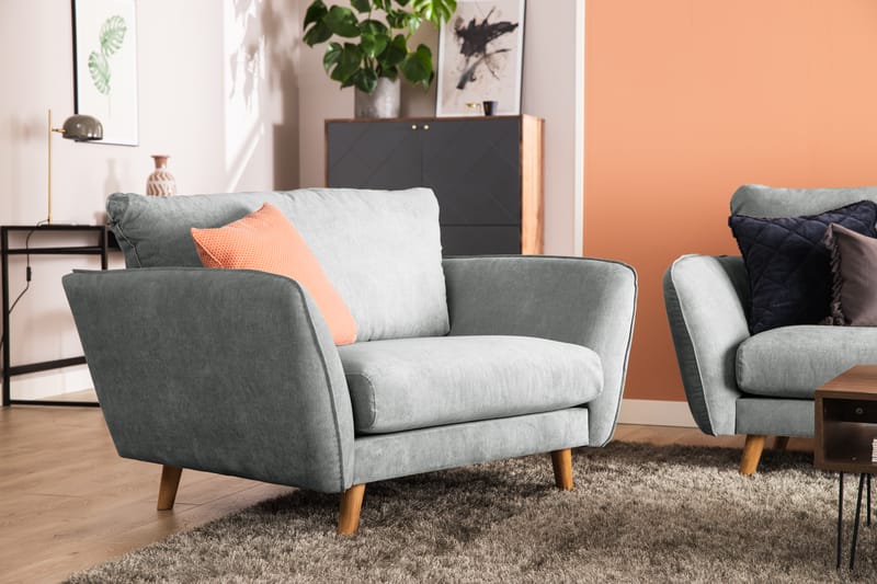 Trend Lyx 3-sits Högervänd L-formad Divansoffa i Tyg - Grå - Möbler - Soffa - Divansoffor & schäslongsoffa