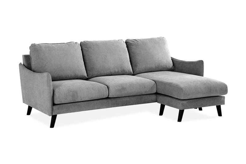 Trend Lyx 3-sits Högervänd L-formad Divansoffa i Tyg - Grå - Möbler - Soffa - Divansoffor & schäslongsoffa
