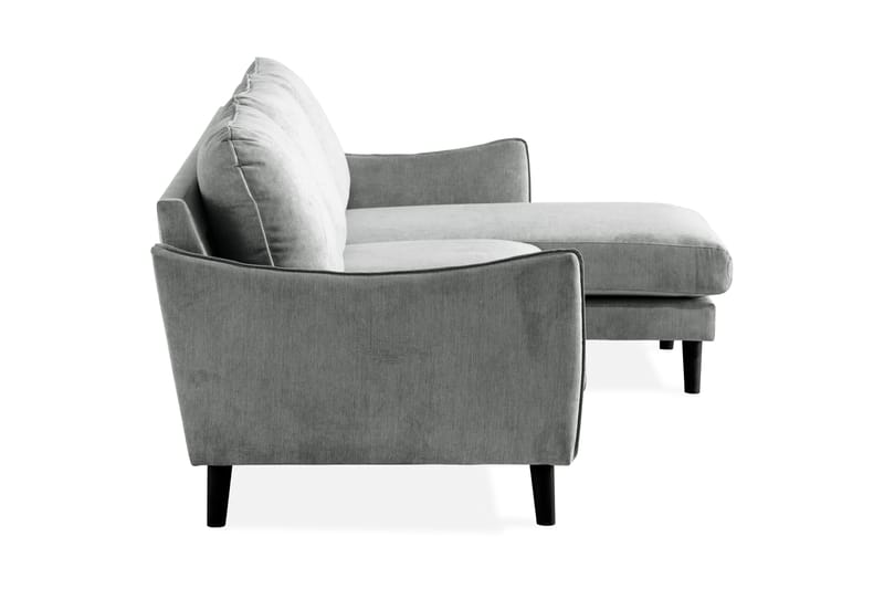 Trend Lyx 3-sits Högervänd L-formad Divansoffa i Tyg - Grå - Möbler - Soffa - Divansoffor & schäslongsoffa