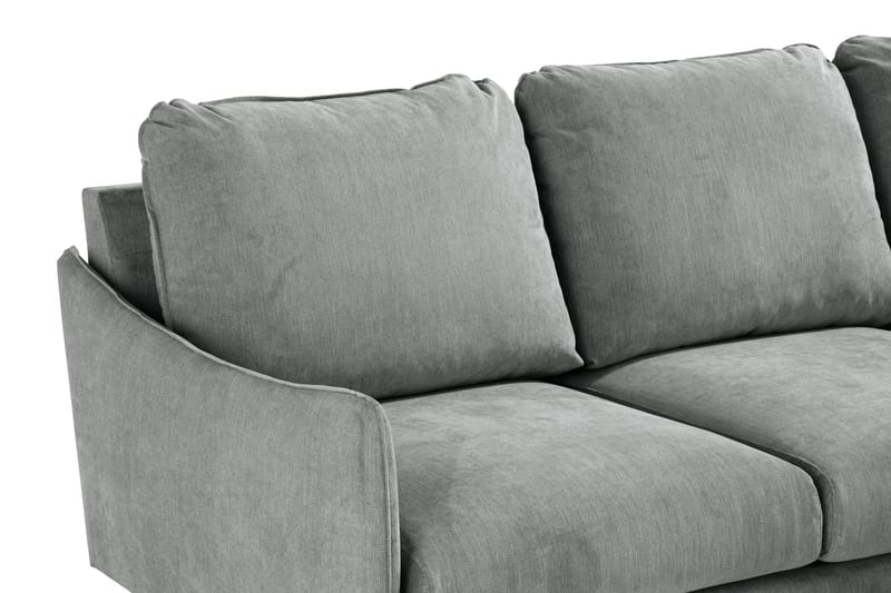 Trend Lyx 3-sits Högervänd L-formad Divansoffa i Tyg - Grå - Möbler - Soffa - Divansoffor & schäslongsoffa