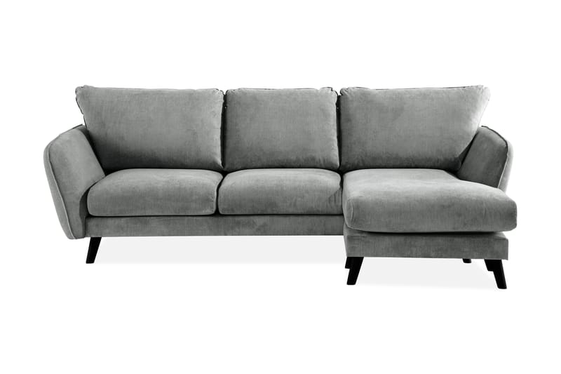 Trend Lyx 3-sits Högervänd L-formad Divansoffa i Tyg - Grå - Möbler - Soffa - Divansoffor & schäslongsoffa