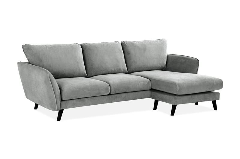Trend Lyx 3-sits Högervänd L-formad Divansoffa i Tyg - Grå - Möbler - Soffa - Divansoffor & schäslongsoffa