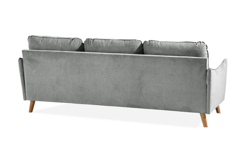 Trend Lyx 3-sits Högervänd L-formad Divansoffa i Tyg - Grå - Möbler - Soffa - Divansoffor & schäslongsoffa - 4 sits soffa med divan