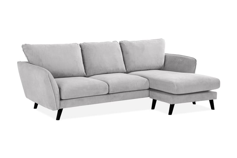 Trend Lyx 3-sits Högervänd L-formad Divansoffa i Tyg - Ljusgrå - Möbler - Soffa - Divansoffor & schäslongsoffa - 4 sits soffa med divan