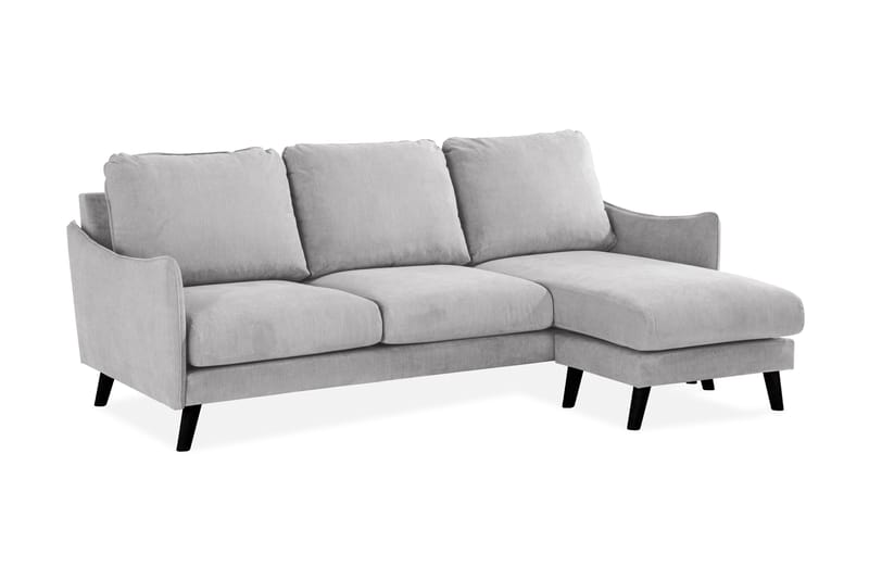 Trend Lyx 3-sits Högervänd L-formad Divansoffa i Tyg - Ljusgrå - Möbler - Soffa - Divansoffor & schäslongsoffa