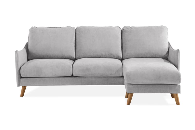 Trend Lyx 3-sits Högervänd L-formad Divansoffa i Tyg - Ljusgrå - Möbler - Soffa - Divansoffor & schäslongsoffa