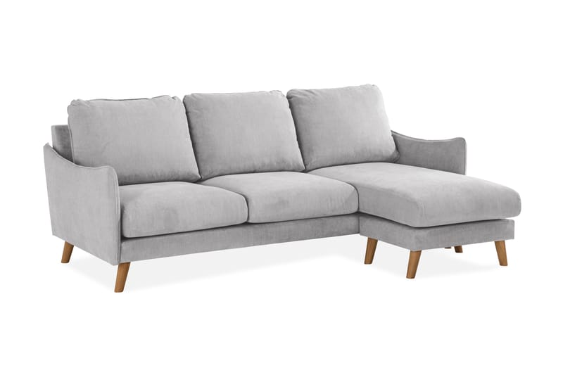 Trend Lyx 3-sits Högervänd L-formad Divansoffa i Tyg - Ljusgrå - Möbler - Soffa - Divansoffor & schäslongsoffa