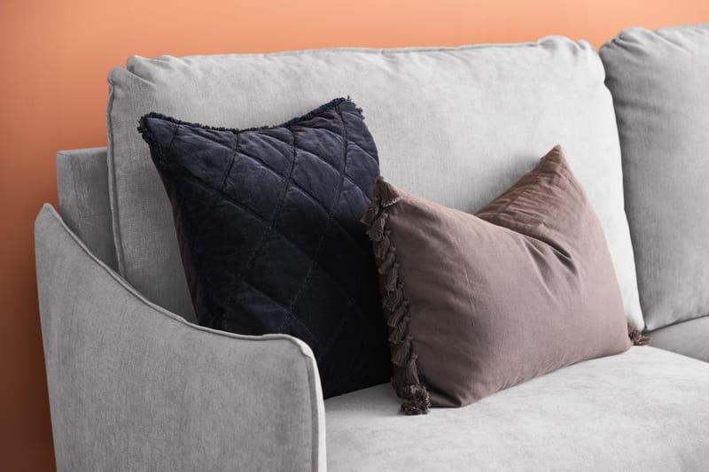 Trend Lyx 3-sits Högervänd L-formad Divansoffa i Tyg - Ljusgrå - Möbler - Soffa - Divansoffor & schäslongsoffa