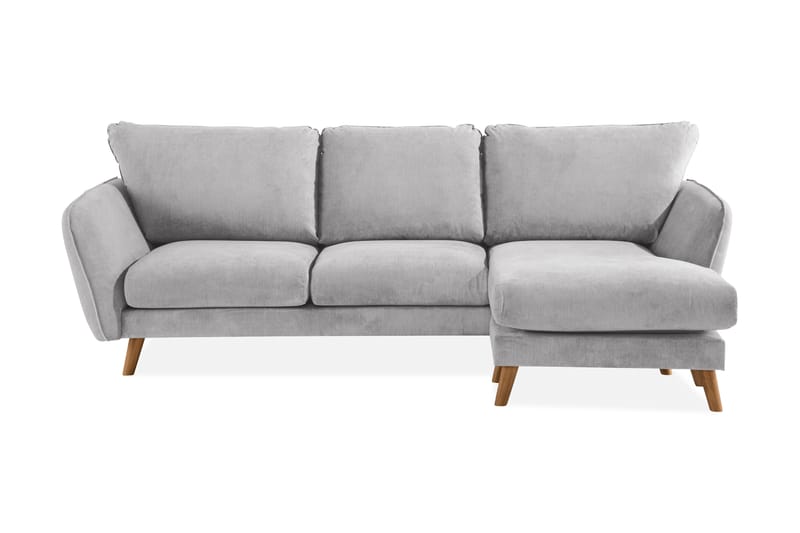 Trend Lyx 3-sits Högervänd L-formad Divansoffa i Tyg - Ljusgrå - Möbler - Soffa - Divansoffor & schäslongsoffa