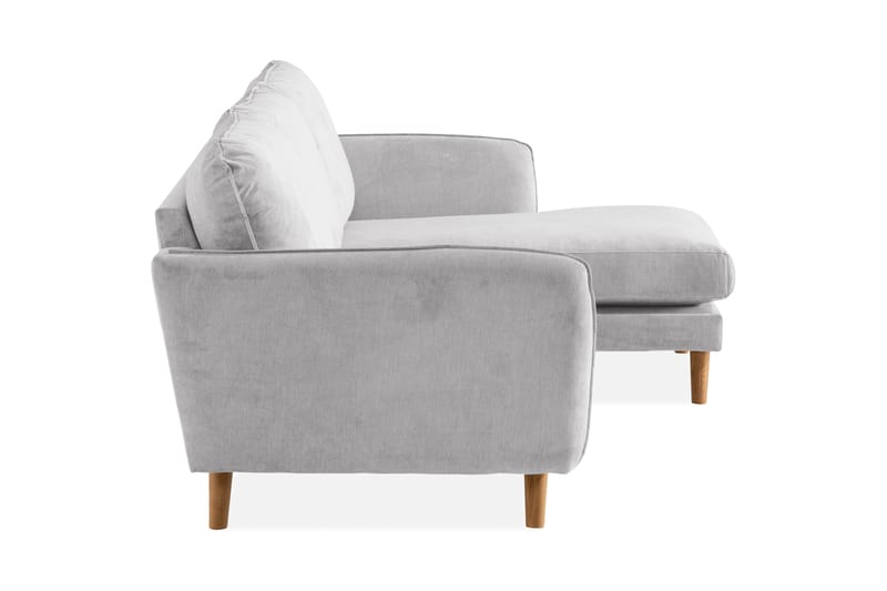 Trend Lyx 3-sits Högervänd L-formad Divansoffa i Tyg - Ljusgrå - Möbler - Soffa - Divansoffor & schäslongsoffa