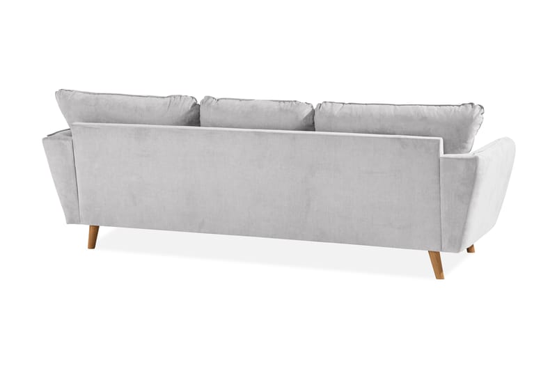 Trend Lyx 3-sits Högervänd L-formad Divansoffa i Tyg - Ljusgrå - Möbler - Soffa - Divansoffor & schäslongsoffa