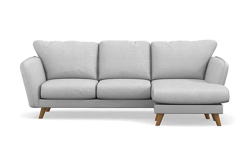 Trend Lyx 3-sits Högervänd L-formad Divansoffa i Tyg - Ljusgrå - Möbler - Soffa - Divansoffor & schäslongsoffa