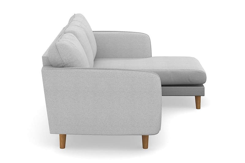 Trend Lyx 3-sits Högervänd L-formad Divansoffa i Tyg - Ljusgrå - Möbler - Soffa - Divansoffor & schäslongsoffa