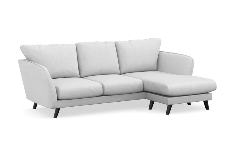 Trend Lyx 3-sits Högervänd L-formad Divansoffa i Tyg - Ljusgrå - Möbler - Soffa - Divansoffor & schäslongsoffa