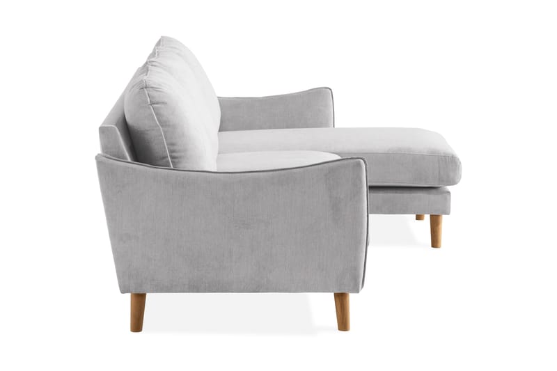 Trend Lyx 3-sits Högervänd L-formad Divansoffa i Tyg - Ljusgrå - Möbler - Soffa - Divansoffor & schäslongsoffa - 4 sits soffa med divan