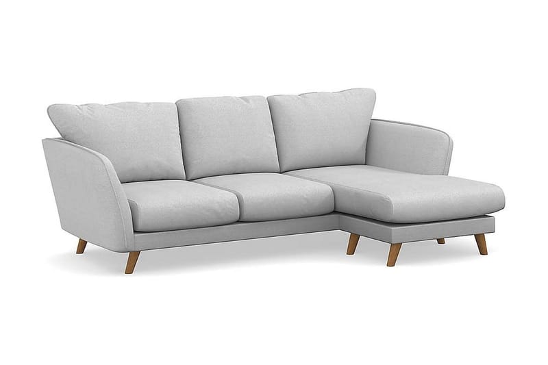 Trend Lyx 3-sits Högervänd L-formad Divansoffa i Tyg - Ljusgrå - Möbler - Soffa - Divansoffor & schäslongsoffa - 4 sits soffa med divan