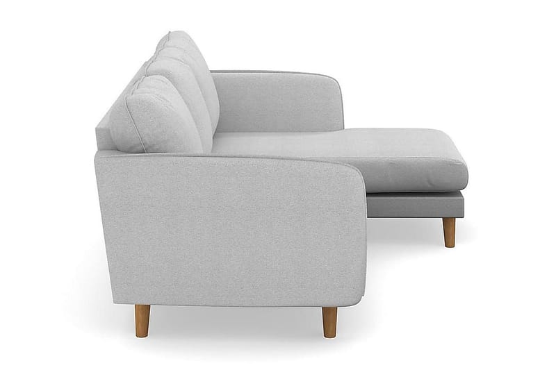 Trend Lyx 3-sits Högervänd L-formad Divansoffa i Tyg - Ljusgrå - Möbler - Soffa - Divansoffor & schäslongsoffa - 4 sits soffa med divan