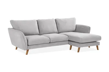 Trend Lyx 3-sits Högervänd L-formad Divansoffa i Tyg - Ljusgrå - Möbler - Soffa - Divansoffor & schäslongsoffa