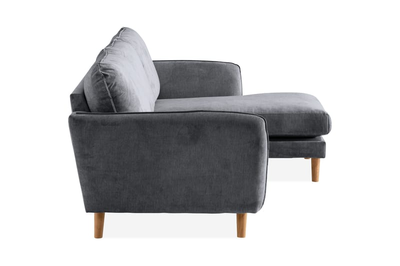 Trend Lyx 3-sits Högervänd L-formad Divansoffa i Tyg - Mörkgrå - Möbler - Soffa - Divansoffor & schäslongsoffa - 4 sits soffa med divan