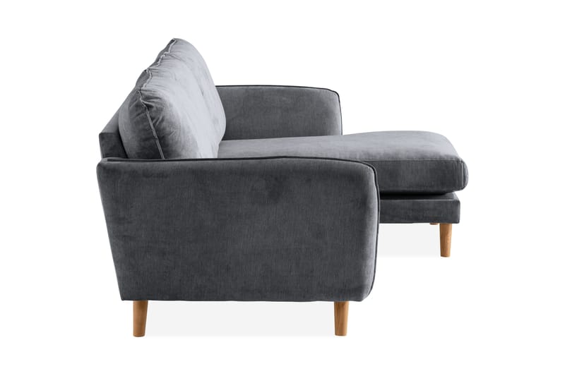 Trend Lyx 3-sits Högervänd L-formad Divansoffa i Tyg - Mörkgrå - Möbler - Soffa - Divansoffor & schäslongsoffa