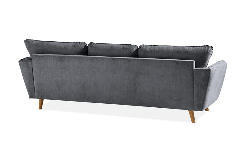 Trend Lyx 3-sits Högervänd L-formad Divansoffa i Tyg - Mörkgrå - Möbler - Soffa - Divansoffor & schäslongsoffa
