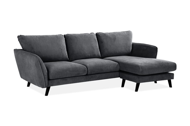 Trend Lyx 3-sits Högervänd L-formad Divansoffa i Tyg - Mörkgrå - Möbler - Soffa - Divansoffor & schäslongsoffa