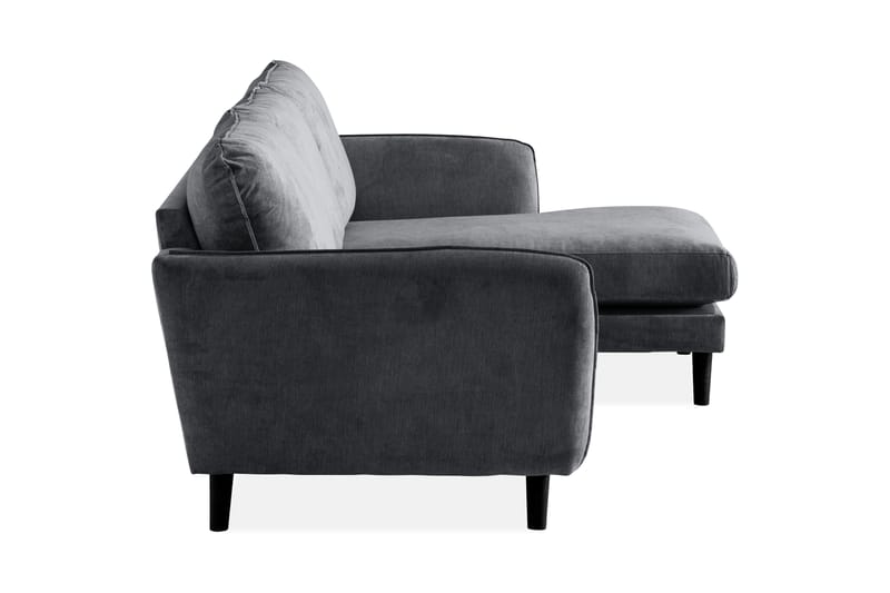 Trend Lyx 3-sits Högervänd L-formad Divansoffa i Tyg - Mörkgrå - Möbler - Soffa - Divansoffor & schäslongsoffa