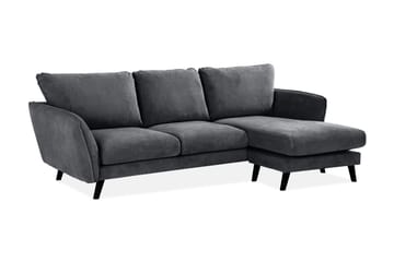 Trend Lyx 3-sits Högervänd L-formad Divansoffa i Tyg - Mörkgrå - Möbler - Soffa - Divansoffor & schäslongsoffa