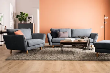 Trend Lyx 3-sits Högervänd L-formad Divansoffa i Tyg - Mörkgrå - Möbler - Soffa - Divansoffor & schäslongsoffa