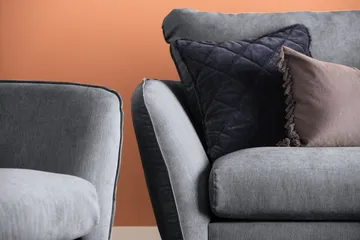 Trend Lyx 3-sits Högervänd L-formad Divansoffa i Tyg - Mörkgrå - Möbler - Soffa - Divansoffor & schäslongsoffa