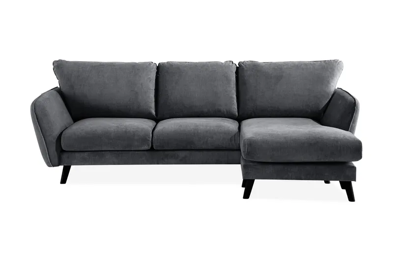 Trend Lyx 3-sits Högervänd L-formad Divansoffa i Tyg - Mörkgrå - Möbler - Soffa - Divansoffor & schäslongsoffa - 4 sits soffa med divan