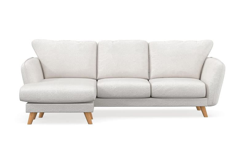 Trend Lyx 3-sits Vänstervänd L-formad Divansoffa i Bouclé - Vit - Möbler - Soffa - Divansoffor & schäslongsoffa