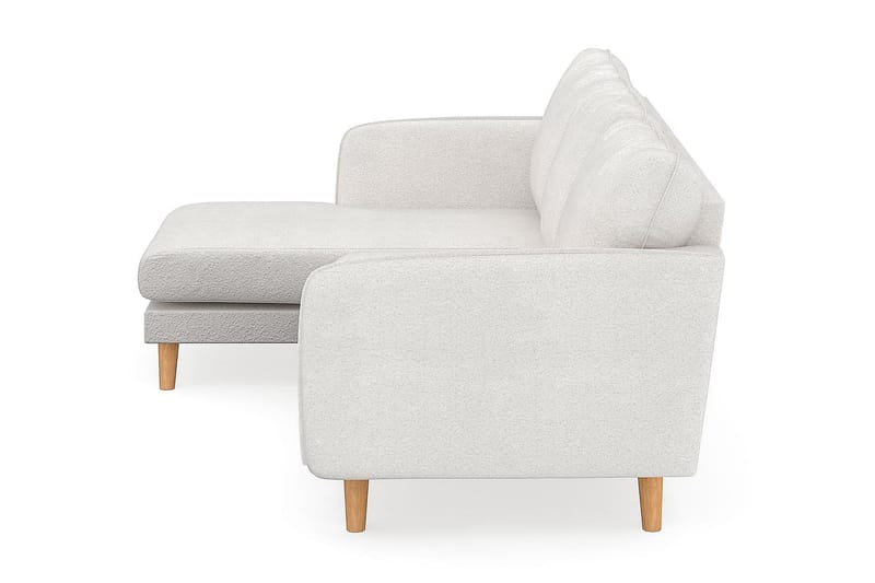 Trend Lyx 3-sits Vänstervänd L-formad Divansoffa i Bouclé - Vit - Möbler - Soffa - Divansoffor & schäslongsoffa