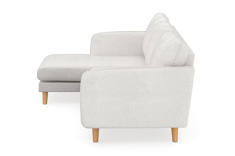 Trend Lyx 3-sits Vänstervänd L-formad Divansoffa i Bouclé - Vit - Möbler - Soffa - Divansoffor & schäslongsoffa - 4 sits soffa med divan