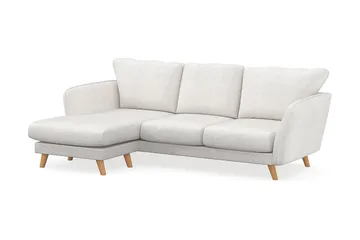 Trend Lyx 3-sits Vänstervänd L-formad Divansoffa i Bouclé - Vit - Möbler - Soffa - Divansoffor & schäslongsoffa