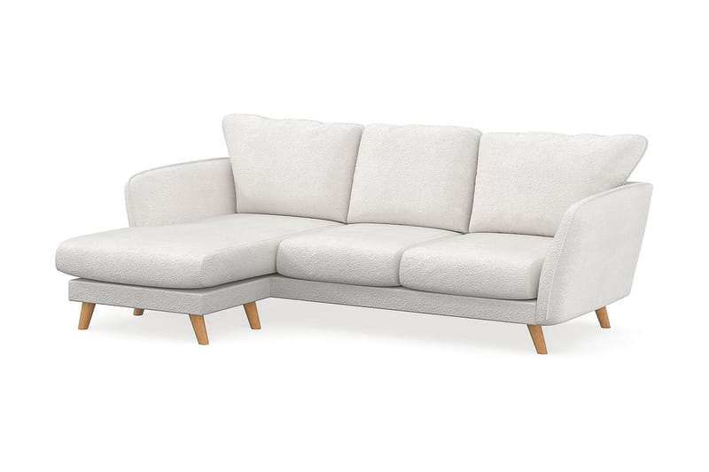 Trend Lyx 3-sits Vänstervänd L-formad Divansoffa i Bouclé - Vit - Möbler - Soffa - Divansoffor & schäslongsoffa - 4 sits soffa med divan