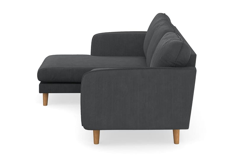 Trend Lyx 3-sits Vänstervänd L-formad Divansoffa i Manchester - Mörkgrå - Möbler - Soffa - Divansoffor & schäslongsoffa - 4 sits soffa med divan