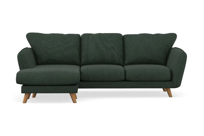 Trend Lyx 3-sits Vänstervänd L-formad Divansoffa i Manchester - Mörkgrön - Möbler - Soffa - Divansoffor & schäslongsoffa - 4 sits soffa med divan