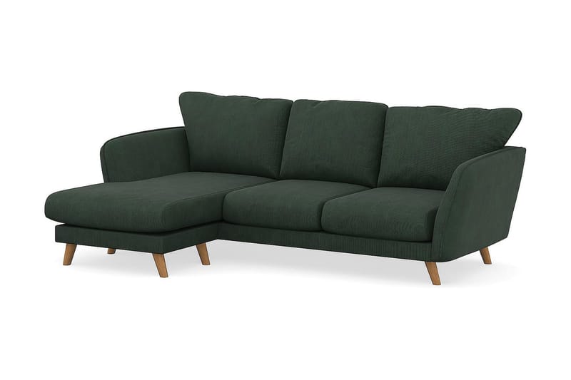 Trend Lyx 3-sits Vänstervänd L-formad Divansoffa i Manchester - Mörkgrön - Möbler - Soffa - Divansoffor & schäslongsoffa - 4 sits soffa med divan
