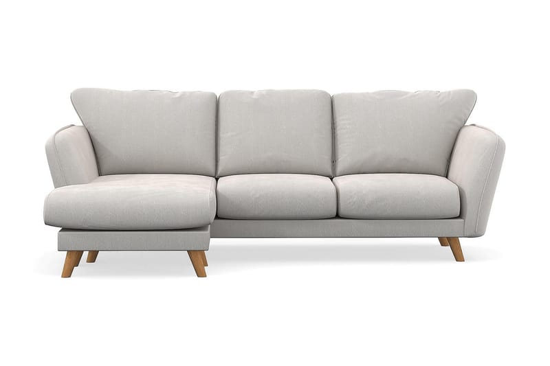 Trend Lyx 3-sits Vänstervänd L-formad Divansoffa i Sammet - Krämvit - Möbler - Soffa - Divansoffor & schäslongsoffa
