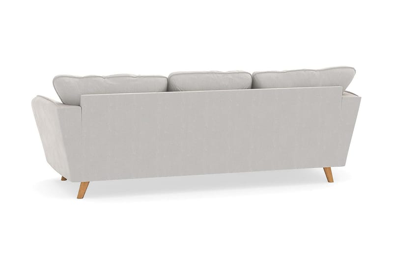 Trend Lyx 3-sits Vänstervänd L-formad Divansoffa i Sammet - Krämvit - Möbler - Soffa - Divansoffor & schäslongsoffa - 4 sits soffa med divan