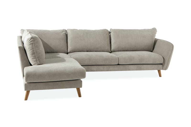 Trend Lyx 3-sits Vänstervänd L-formad Divansoffa i Tyg - Beige - Möbler - Soffa - Divansoffor & schäslongsoffa