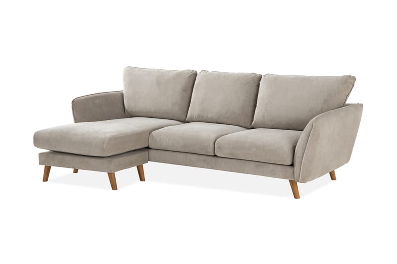 Trend Lyx 3-sits Vänstervänd L-formad Divansoffa i Tyg - Beige - Möbler - Soffa - Divansoffor & schäslongsoffa