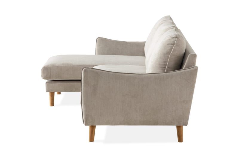 Trend Lyx 3-sits Vänstervänd L-formad Divansoffa i Tyg - Beige - Möbler - Soffa - Divansoffor & schäslongsoffa - 4 sits soffa med divan
