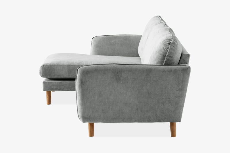 Trend Lyx 3-sits Vänstervänd L-formad Divansoffa i Tyg - Grå - Möbler - Soffa - Divansoffor & schäslongsoffa - 4 sits soffa med divan