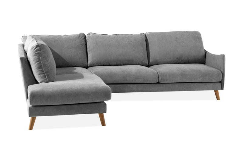 Trend Lyx 3-sits Vänstervänd L-formad Divansoffa i Tyg - Grå - Möbler - Soffa - Divansoffor & schäslongsoffa