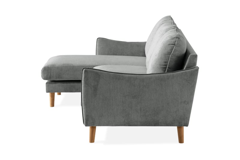 Trend Lyx 3-sits Vänstervänd L-formad Divansoffa i Tyg - Grå - Möbler - Soffa - Divansoffor & schäslongsoffa